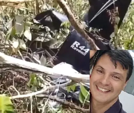 Em áudio enviado ao pai, Braz Melo Jr afirma estar bem apesar de acidente com helicóptero que pilotava